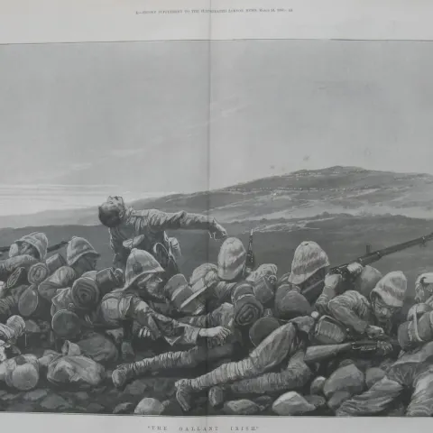 The Royal Inniskilling Fusiliers Held Their Ground to Sunset 1900 Double Print.
