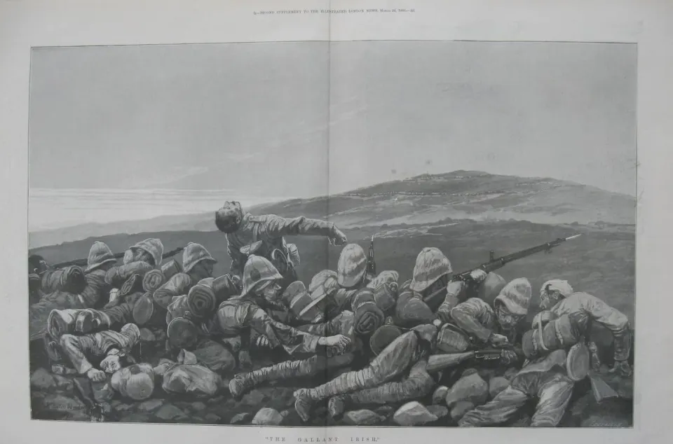 The Royal Inniskilling Fusiliers Held Their Ground to Sunset 1900 Double Print.