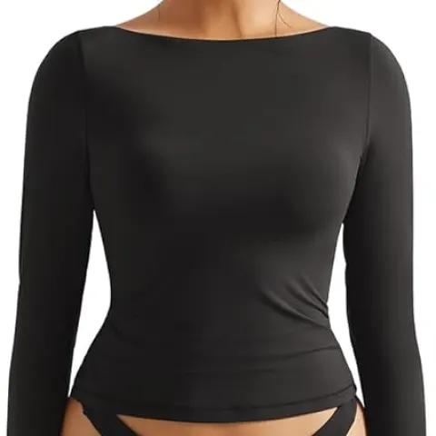 8 x Boat Neck Double Lined Gym Crop Tops L9b sku-4131