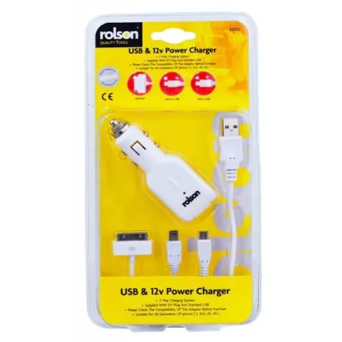 10 x Rolson Usb And 12v Power Chargers With Multiple Connectors