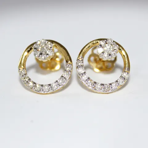 14 K / 585Yellow Gold Diamond Earring Studs