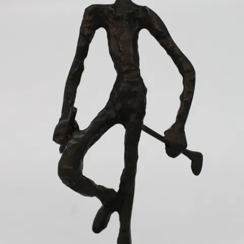 Vintage Bronze Golfing Figurine