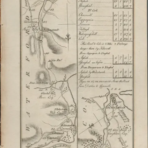 Taylor & Skinner 1777 Road Map Clonmel Lismore  Dungarvan  Cork Youghal.