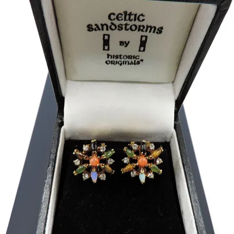 Celtic Sandstorms Gemstone Earrings New With Gift Box