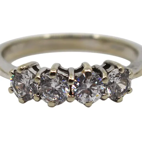 Four Stone Diamond Style Ring 9ct White Gold