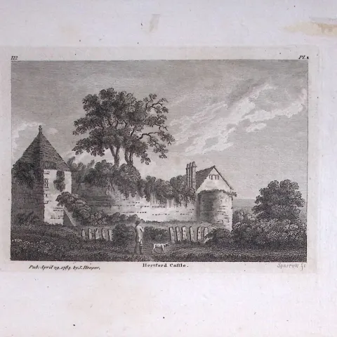 Hereford Castle Francis Grose Rare 240 Years-Old Copper Engraving-23