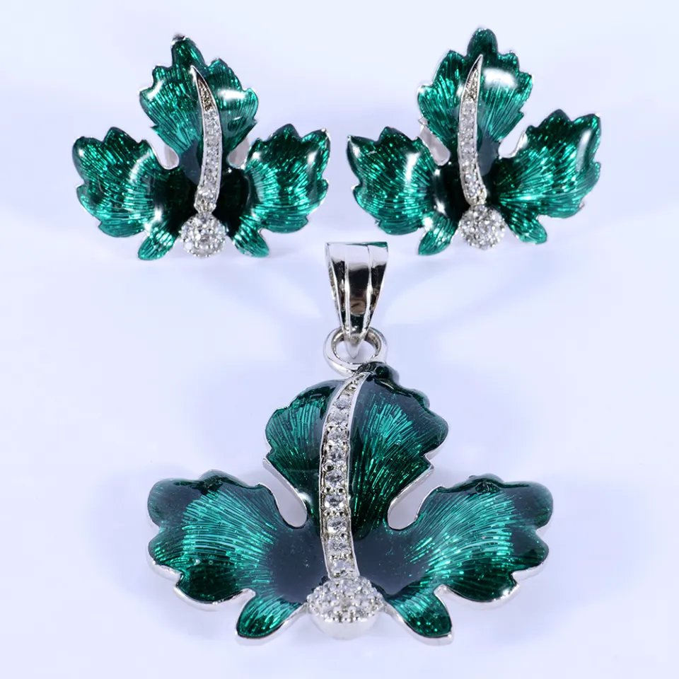 Sterling Silver 92.5 Pendant with Matching Earrings