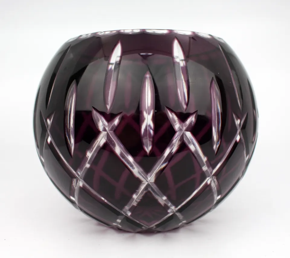 Gorham Crystal Amethyst Overlay Crystal Bowl