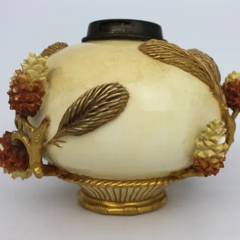 Fine Late 19th c. Gilded Blush Hinks & Sons Oil Lamp Font