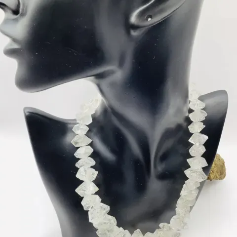 Artisan Unique Handmade Double Terminated Graduated Diamond Quartz Necklace