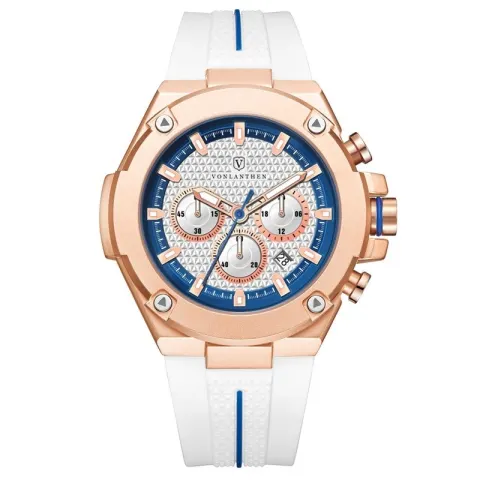 MENS VONLANTHEN CHRONOGRAPH V200 WATCH RUBBER STRAP - FREE UK SHIPPING