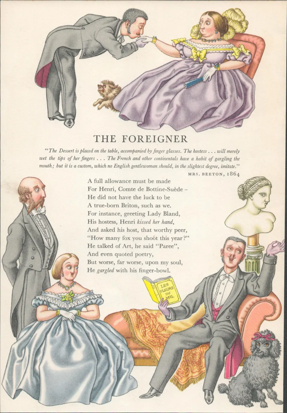 Double Sided Guinness Print 1956 "The Foreigner & Serving the Picnic