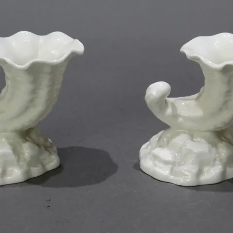 Pair of Royal Worcester Cornucopia Bud Vases 3212 1960