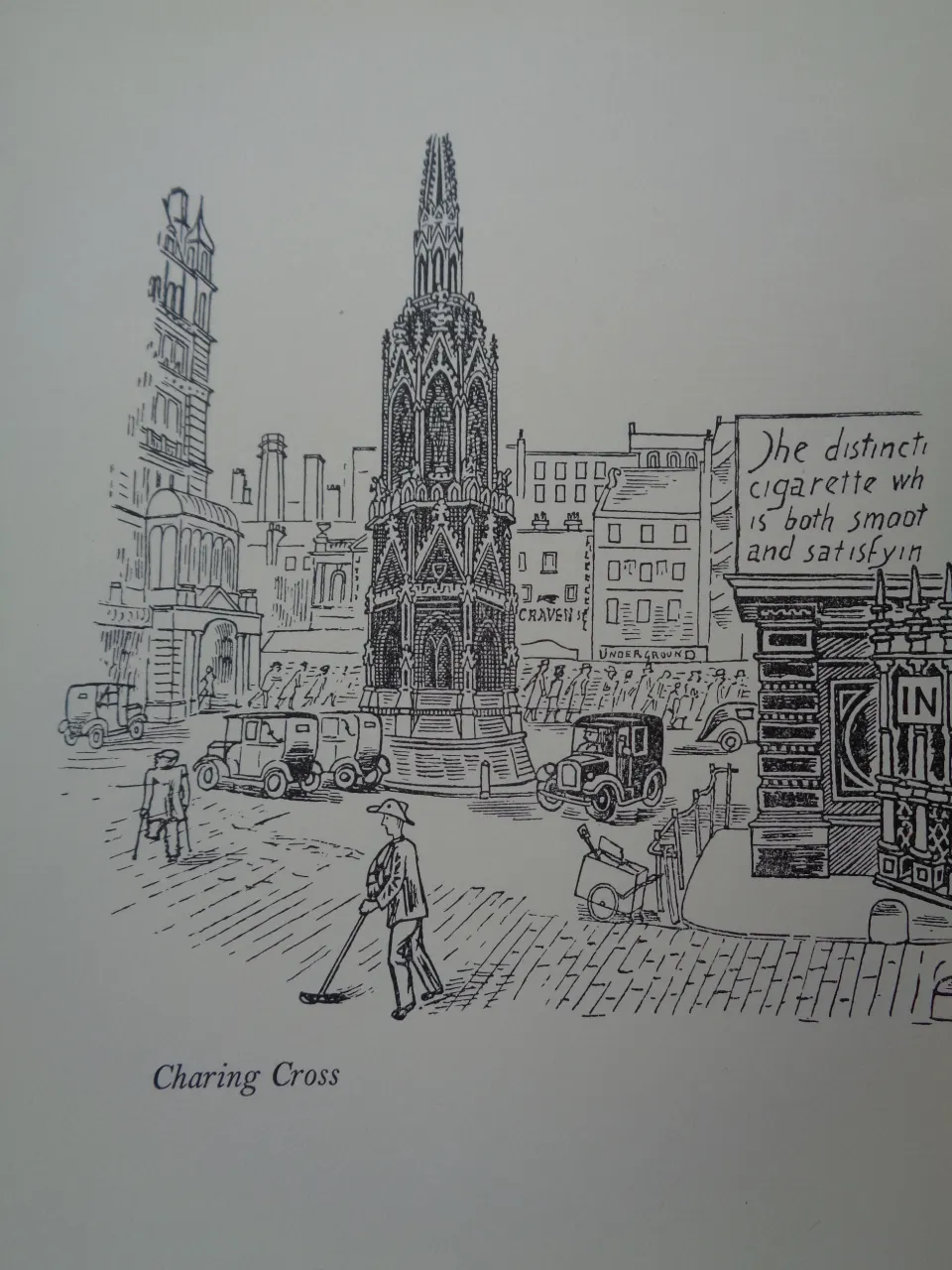 Edward Bawden Original Lithograph - London 1 Charing Cross