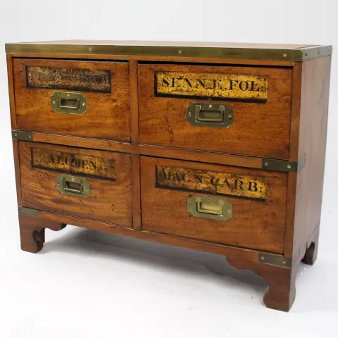 Brass Bound 19th c. Chest Apothecary Chest