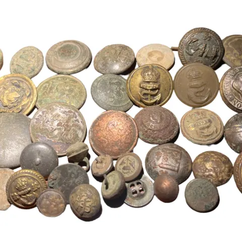 Collection of British Found Artillery, Naval, Marines Buttons 18th-20th Century (£7 UK £15 Int Post)