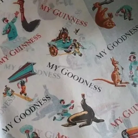 Guinness Wrapping Tissue Paper From 1950's - Rare Advertising Sheet.
