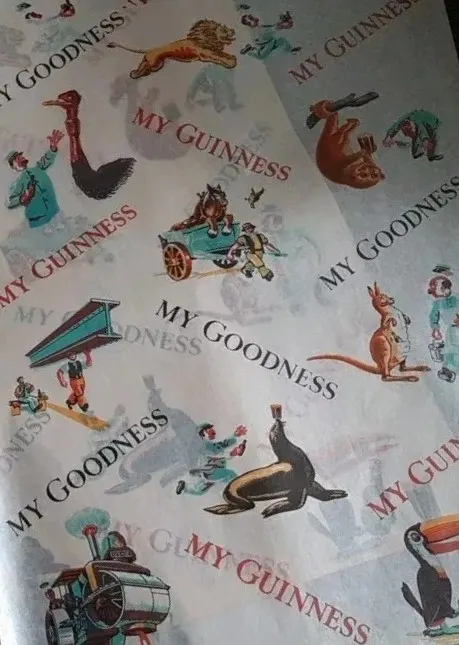 Guinness Wrapping Tissue Paper From 1950's - Rare Advertising Sheet.