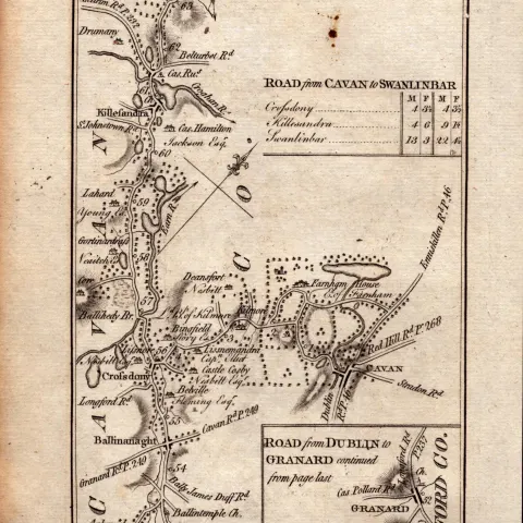 Ireland Rare Antique 1777 Map  Cavan Oldcastle Ballinagh Finnea Sheelin Etc.