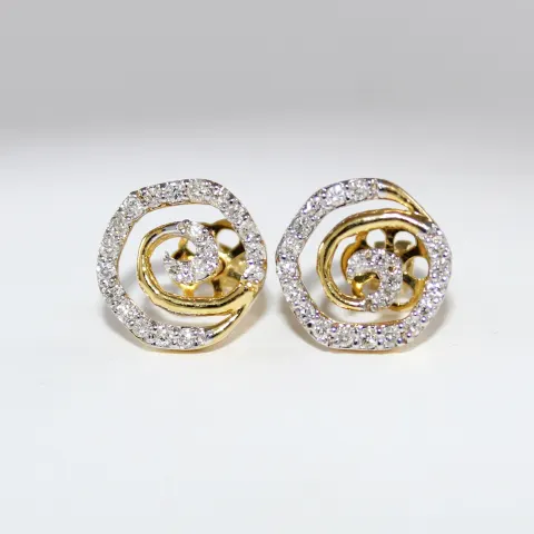 14 K / 585 Yellow Gold Diamond Earring Studs