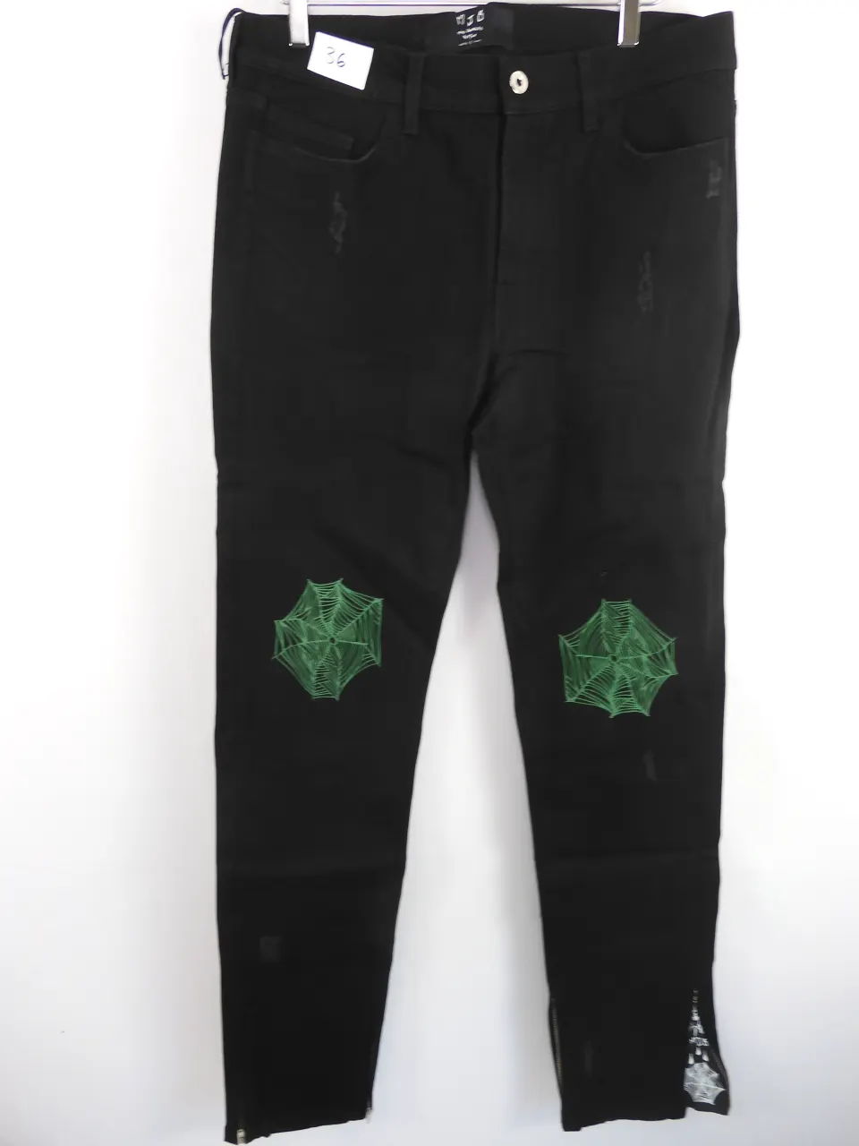 MJB Marc Jaques Burton Ripped Web Crixus Jeans Size 38, Online Price £475