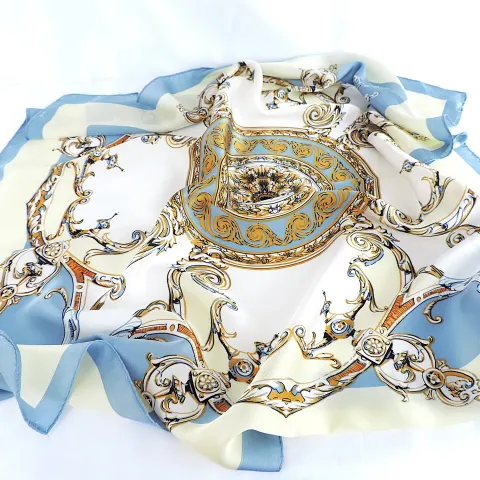 Moneté Paris 100% Silk Baroque Style Print Scarf 'New'