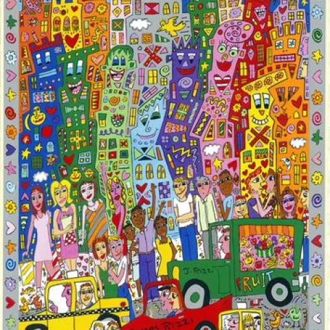 James Rizzi (1950-2011) - The City that never sleeps. Hand signed 1998 (#0417.01)