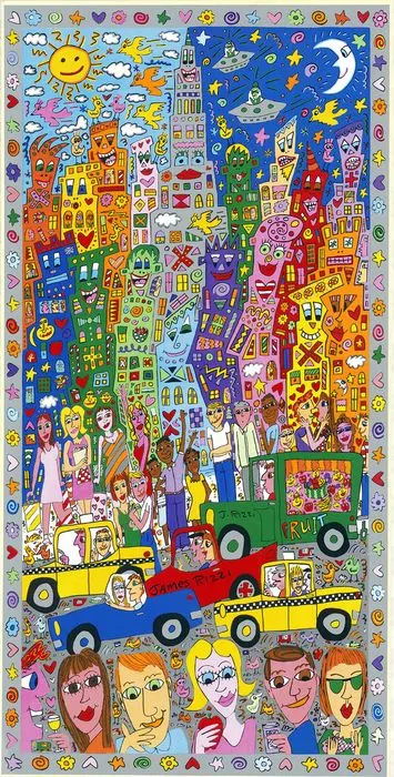 James Rizzi (1950-2011) - The City that never sleeps. Hand signed 1998 (#0417.01)