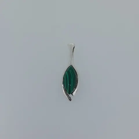 Silver and malachite set pendant