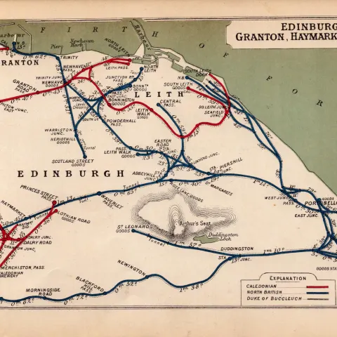 Edinburgh Haymarket & Leith Scotland Antique Railway Diagram-27.