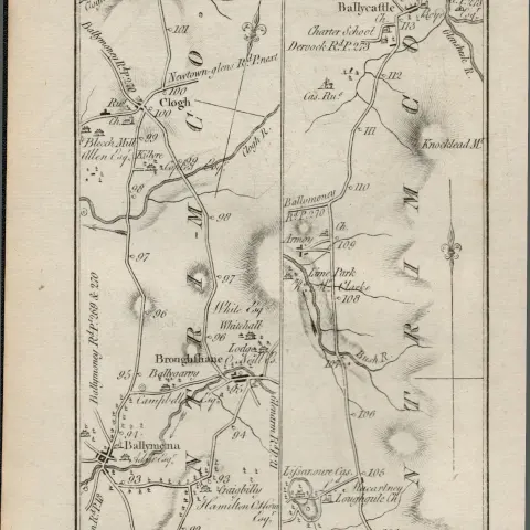 Taylor & Skinner 1777 Ireland Map Coleraine Ballymena Clough Corkey Armoy Etc.