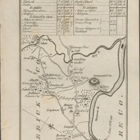 Taylor & Skinner 1777 Ireland Map Ireland Co Clare Co Limerick Tralee Adare Croagh.