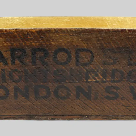 Vintage Refurbished Harrods Wood & Gilt Storage Box