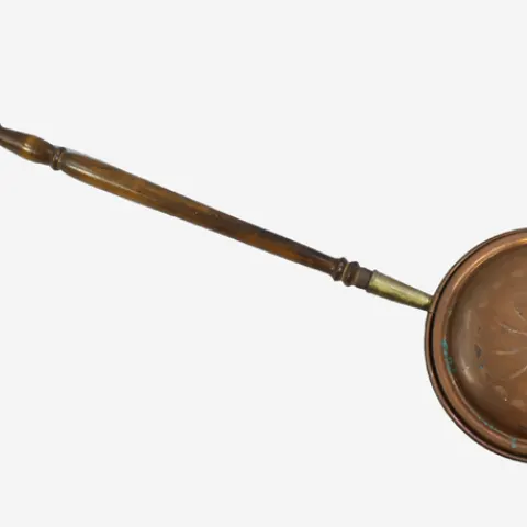 Copper & Brass Turned Wooden Warming Pan
