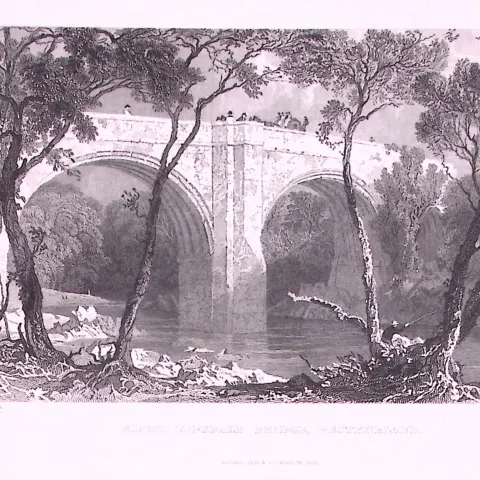 Kirby Lonsdale Bridge Cumbria Antique Steel Engraving-43-TR