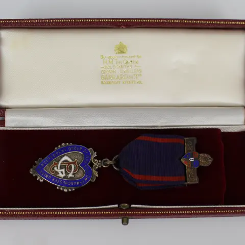 Independent Order of Oddfellows Manchester Unity Cased Solid Silver Medal on Ribbon