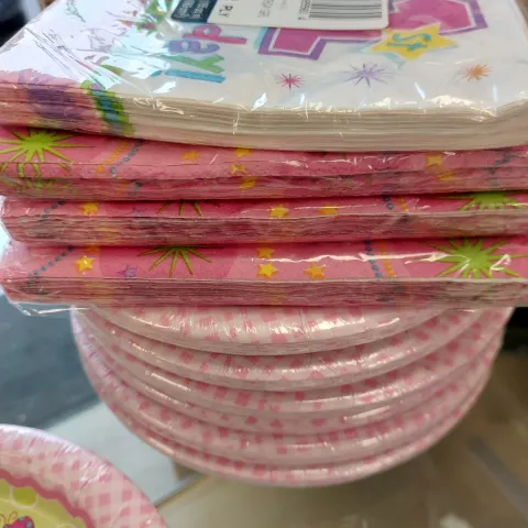Party plates cups and napkins.  Selection of 24 items