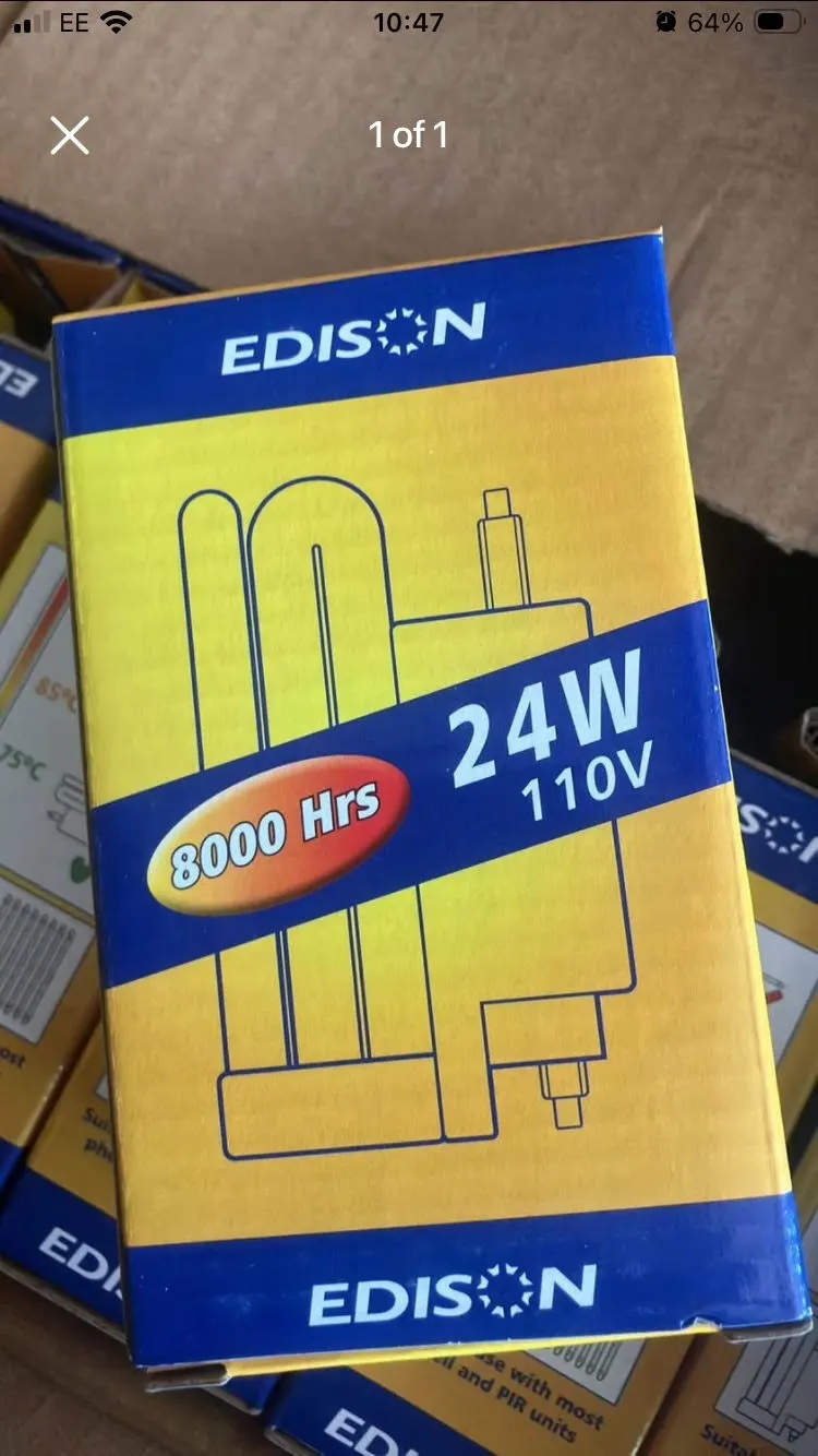 50 x J Type Bulbs Edison EDJ118/24 New