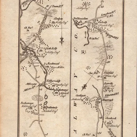 Ireland Rare Antique 1777 Map  Cork Galway Sligo Leitrim Roscommon Ballinasloe.
