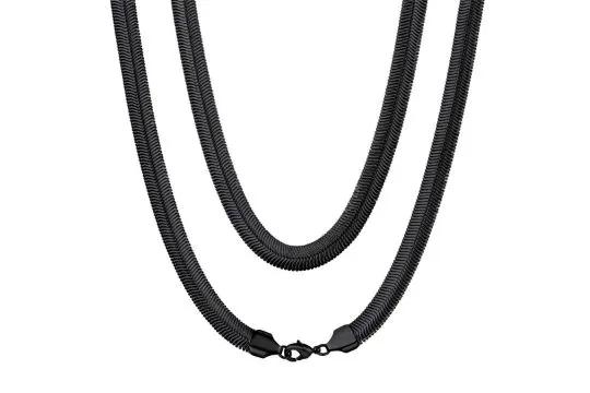 6 x 8mm 22 Inches Black Color Hip Hop Necklaces