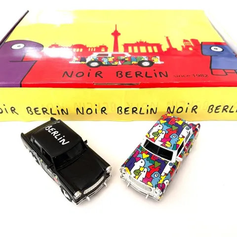 Thierry Noir (b.1958) Pair of ‘Heads’ Berlin Trabant Cars In Colours By Thierry Noir In Box, 1994