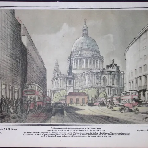 City of London Post-War Reconstruction St Pauls Cathedral 1944 Map-32.