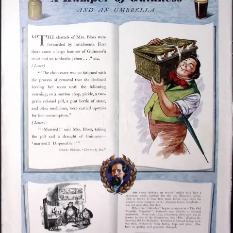 Guinness 70 Years-Old Advert 1955 Hamper of Guinness G.E.2438-B