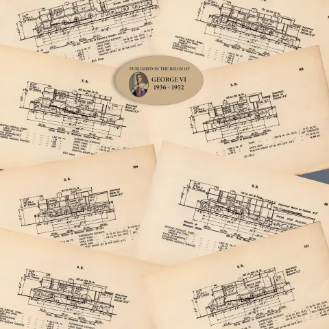 Job lot Southern Railway Locomotive Detailed Diagram 85-Year-Old-2.