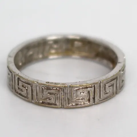 9K White Gold Greek Key Eternity Ring