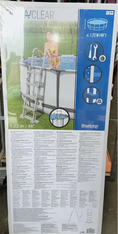 Bestway 4-Step Safety Pool Ladder Swimming Flowclear vida XL 1.2M