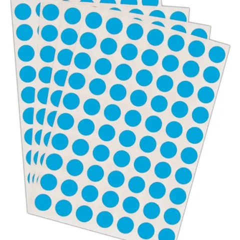 10 x Packs of Blue Round Self Adhesive Office Label 13mm (2240 ea Pack)