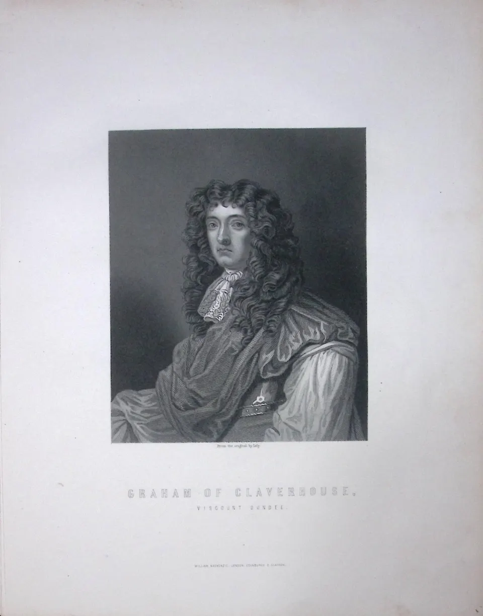 Graham of Claverhouse Scotland 1873 Antique 152 Years-Old Engraving-43
