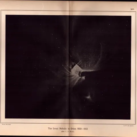 Star Atlas The Great Nebula 1859-1863 Astronomy Antique Print.