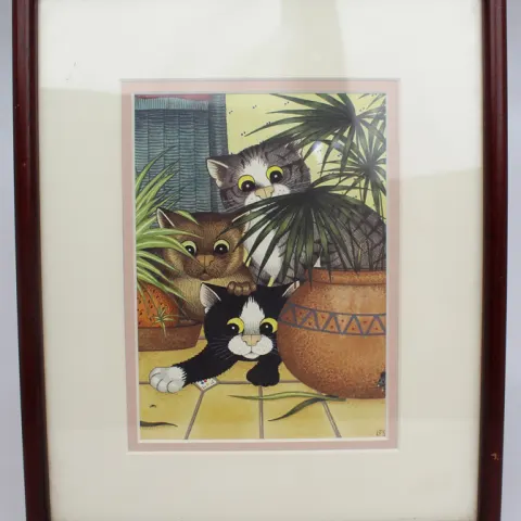 Linda Jane Smith Framed Cat Print
